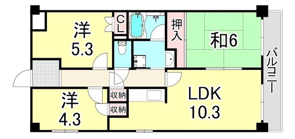 野田マンションの物件間取画像